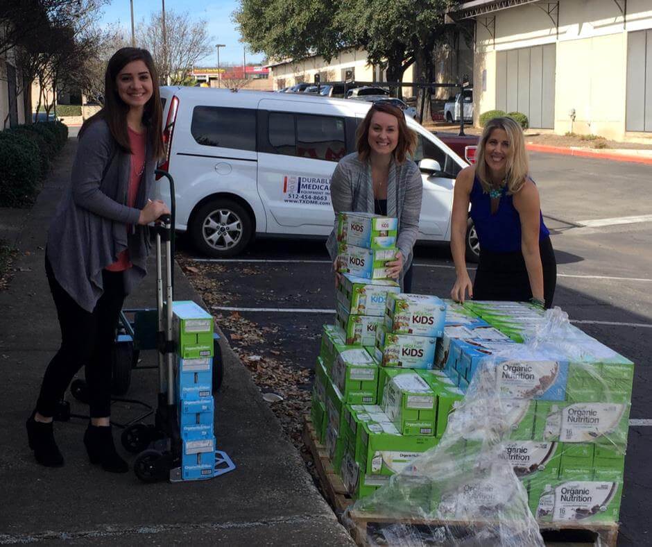 CareBOX team loading Organic Nutritional Supplements